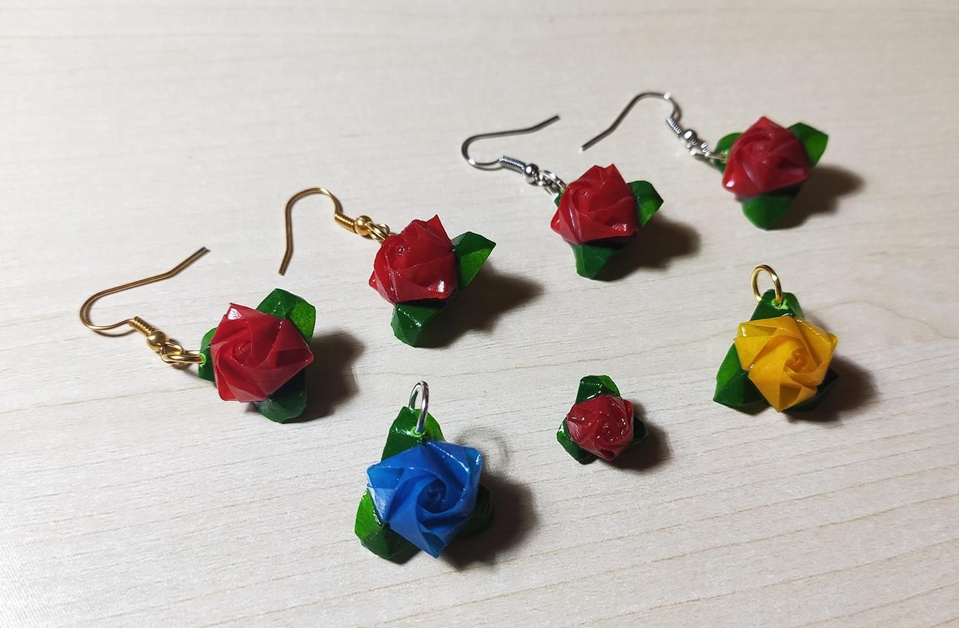 Mini Origami Rose Earrings : 9 Steps (with Pictures) - Instructables