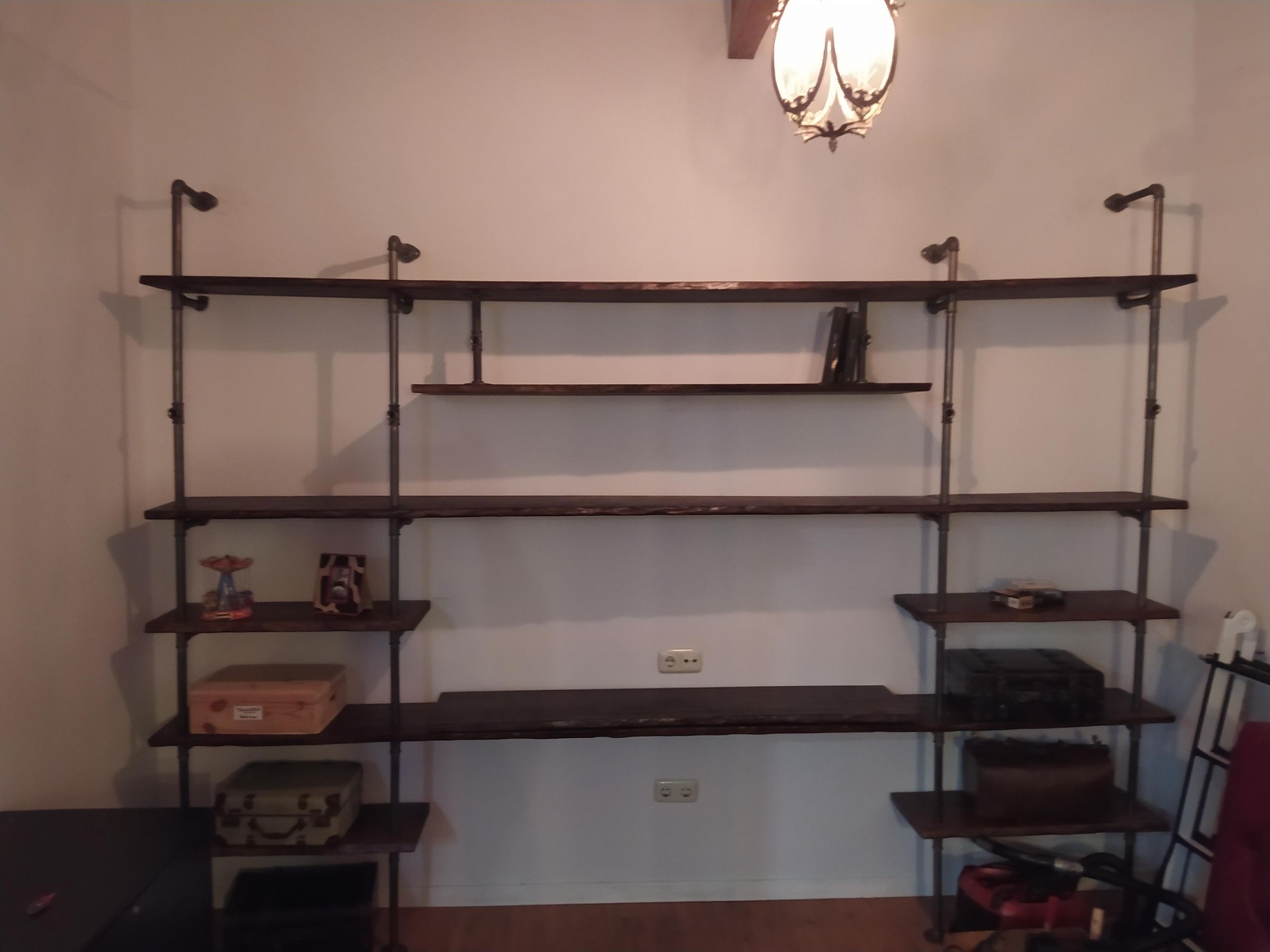 How I Built a Large Black Iron Bookcase With Dimmable Lights 6 Steps