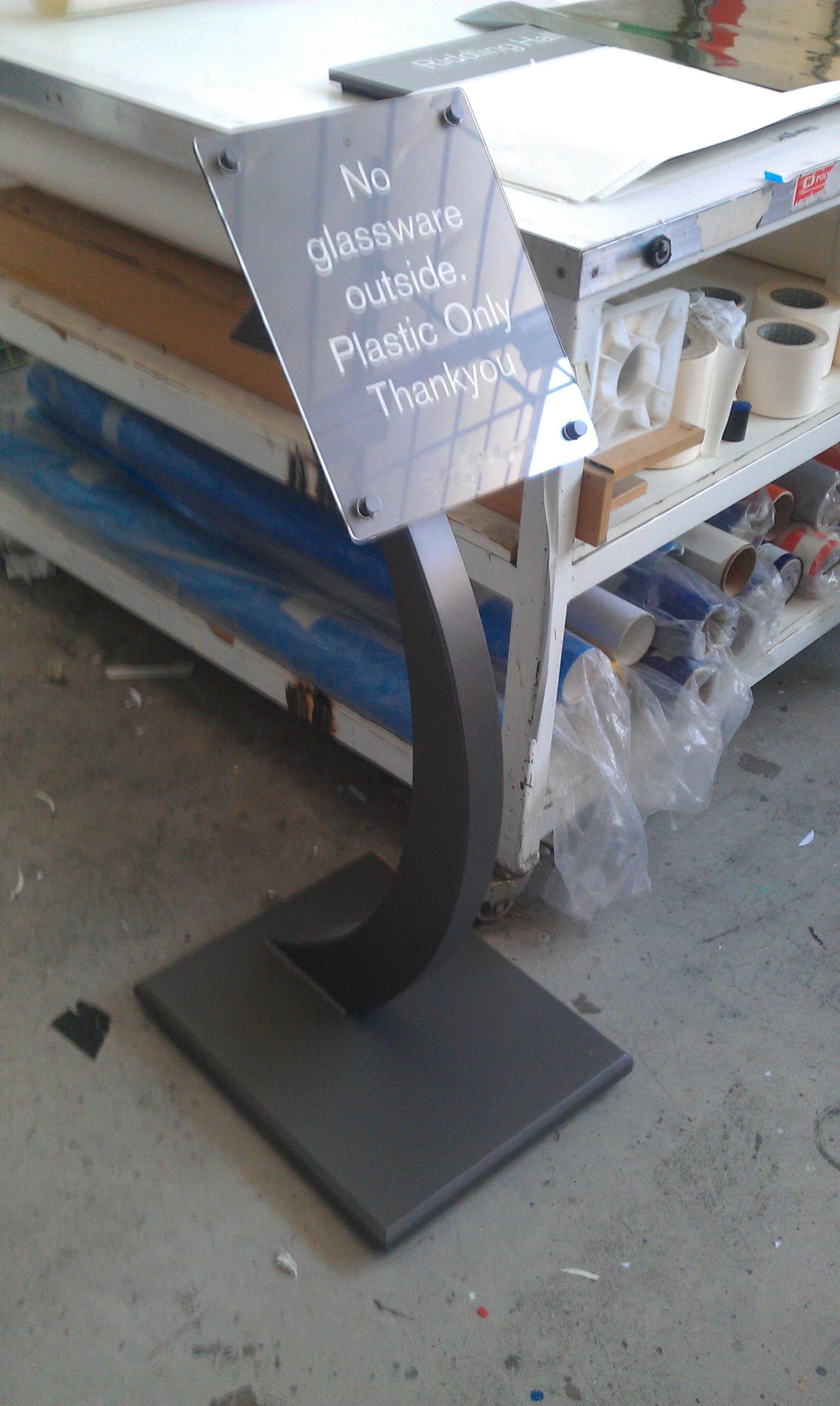 Restaurant Pedestal Sign, Or how to make simple 3D extruded shapes.