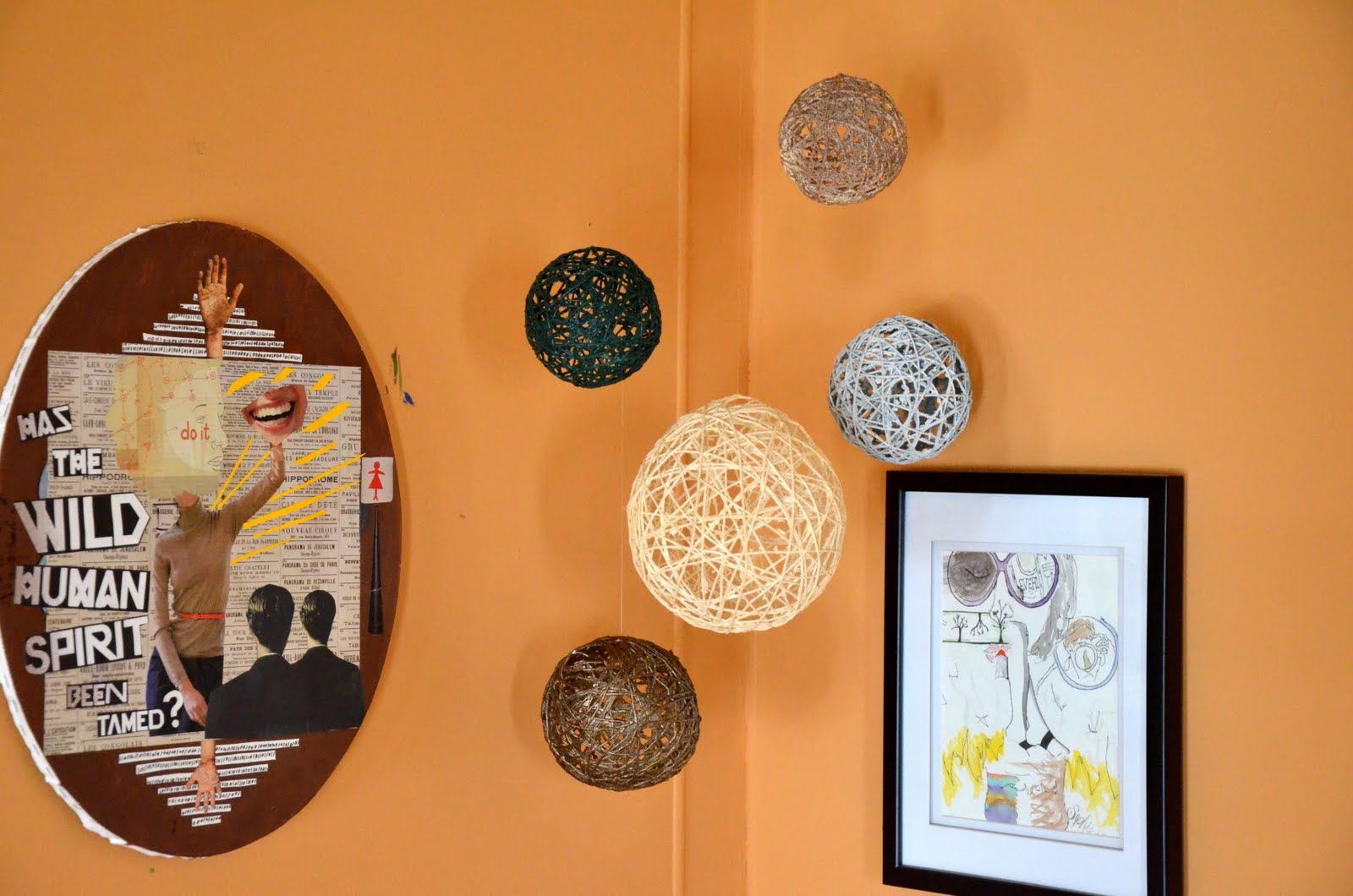 Hanging Yarn Ball Art