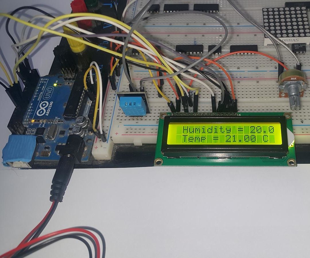 DHT11 Humidity sensor with a lcd display easy!!