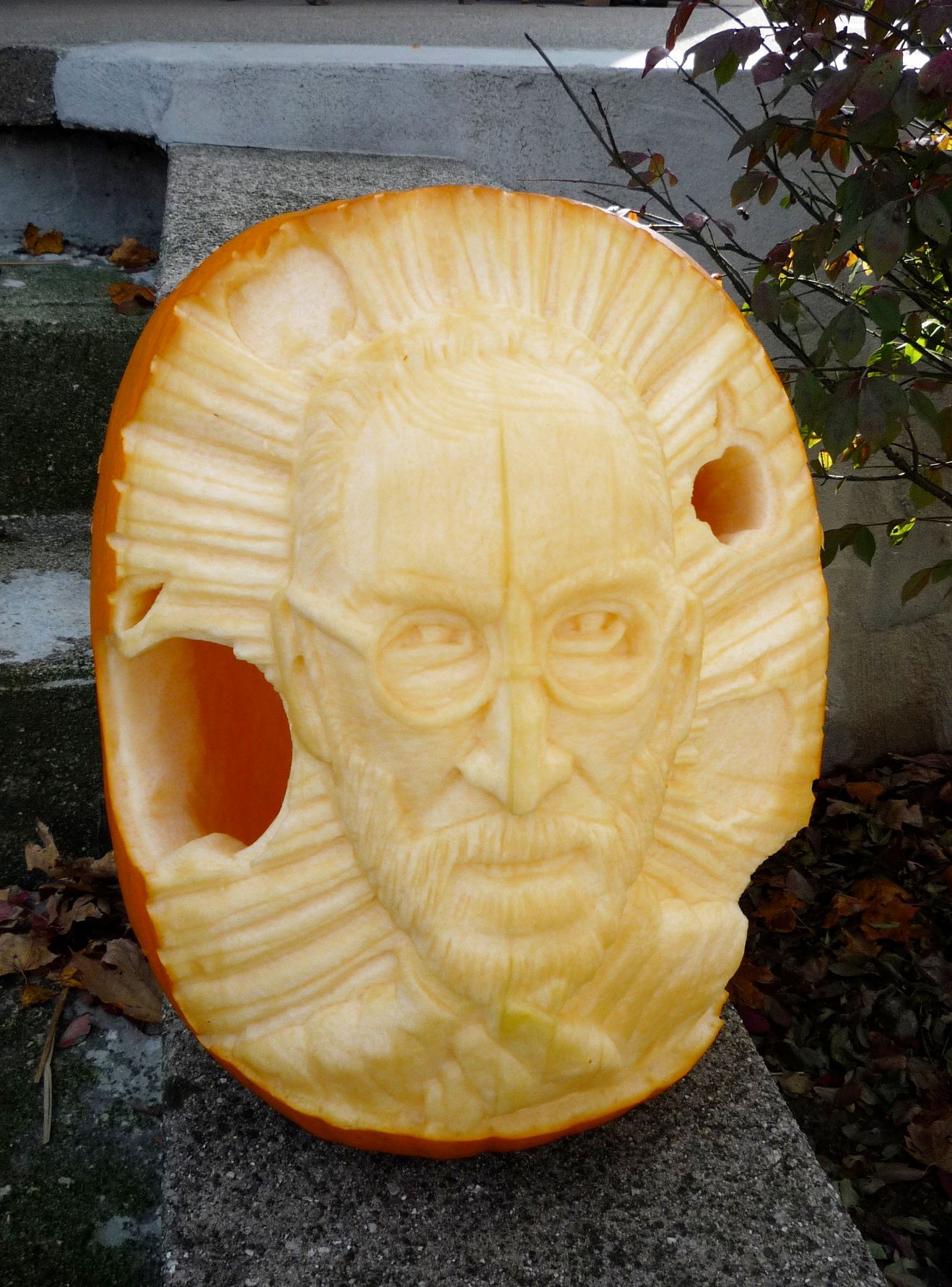 Steve Jobs Pumpkin Carving