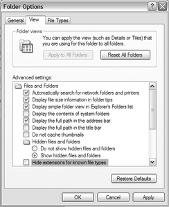Enable File Extensions