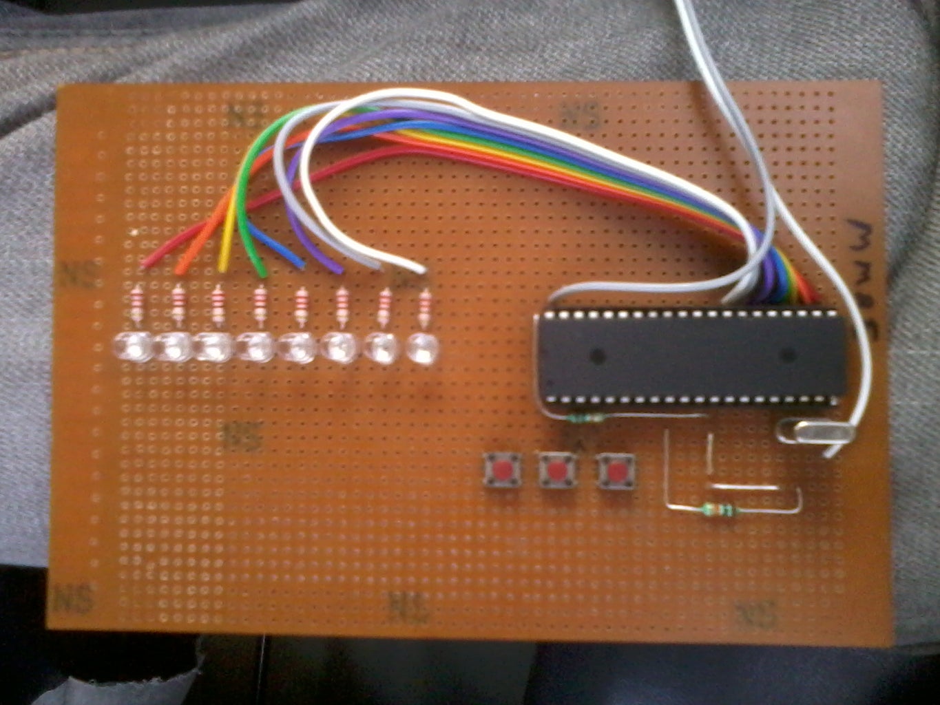 Propeller Clock Circuit on Universal PCB 