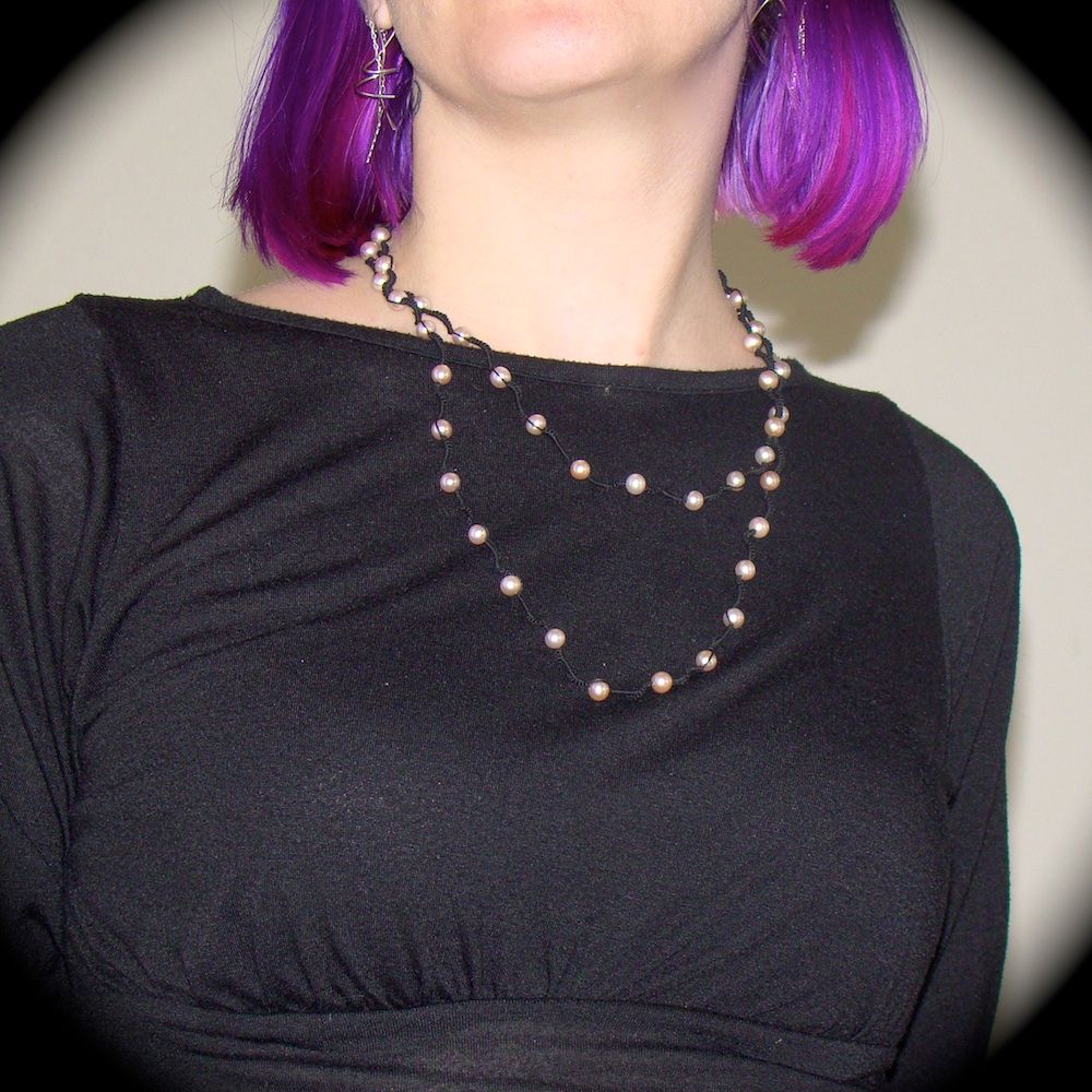 Pearl Necklace Makeover With Tatting