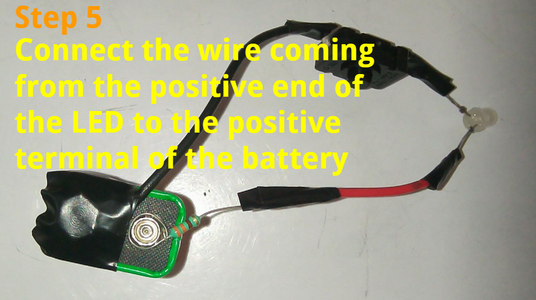 Connect +ve Terminal LED and +ve Terminal Battery