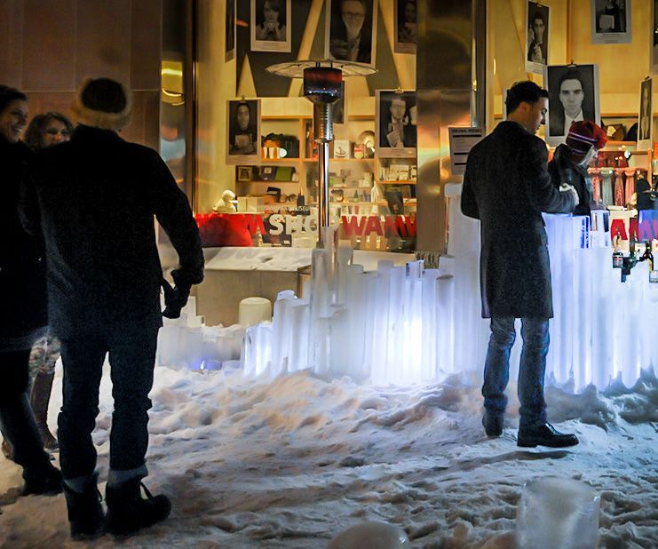 Cast Ice Tubes in Snowscape