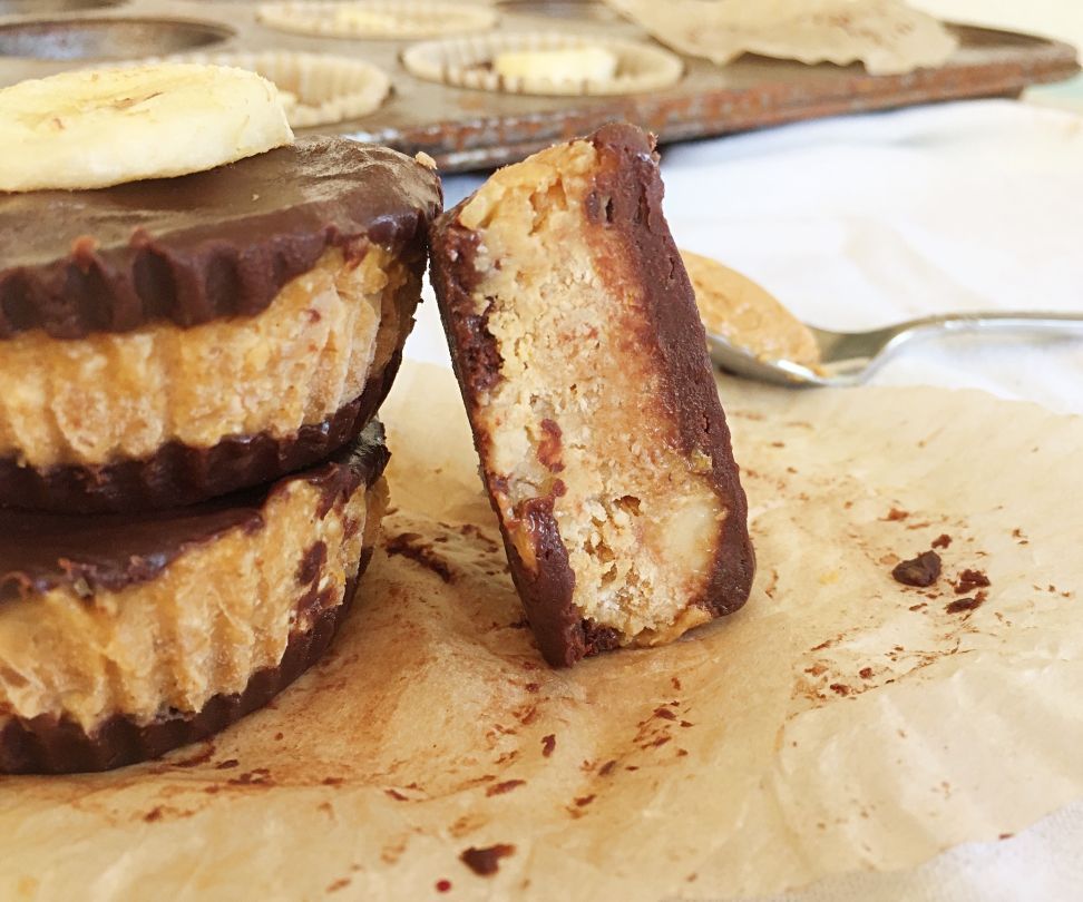 Almond Butter Banana Chocolate Cups (gf)