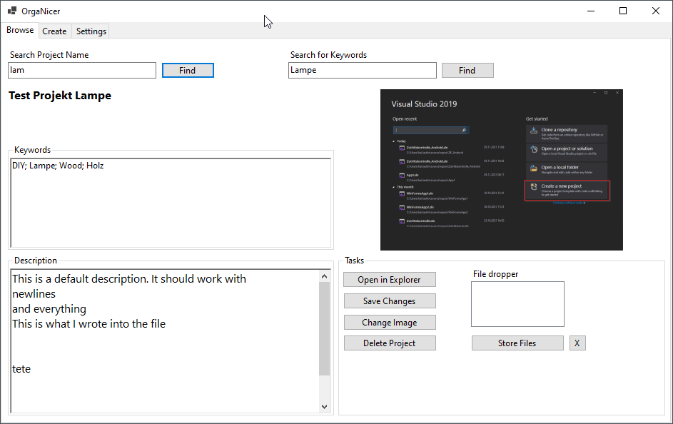 Easy Project Organisation Software "OrgaNicer"