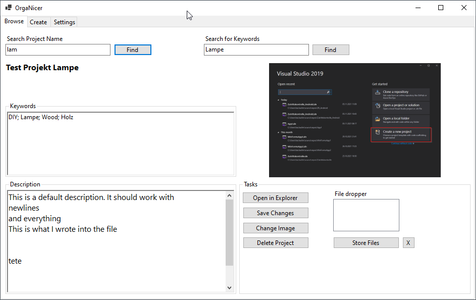 Easy Project Organisation Software "OrgaNicer"