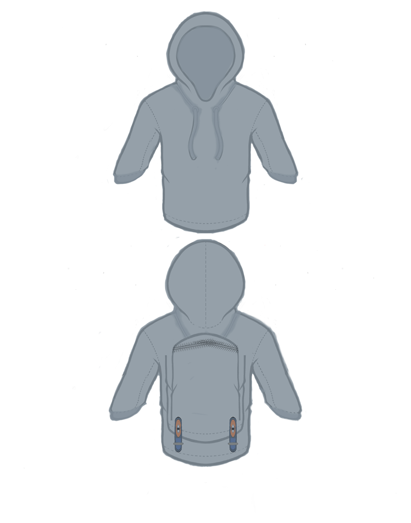 BACKPACK HOODIE....MADE WITH AUTODESK SKETCHPRO 6 (TRIAL) and BETABRAND'S HOODIE TEMPLATE
