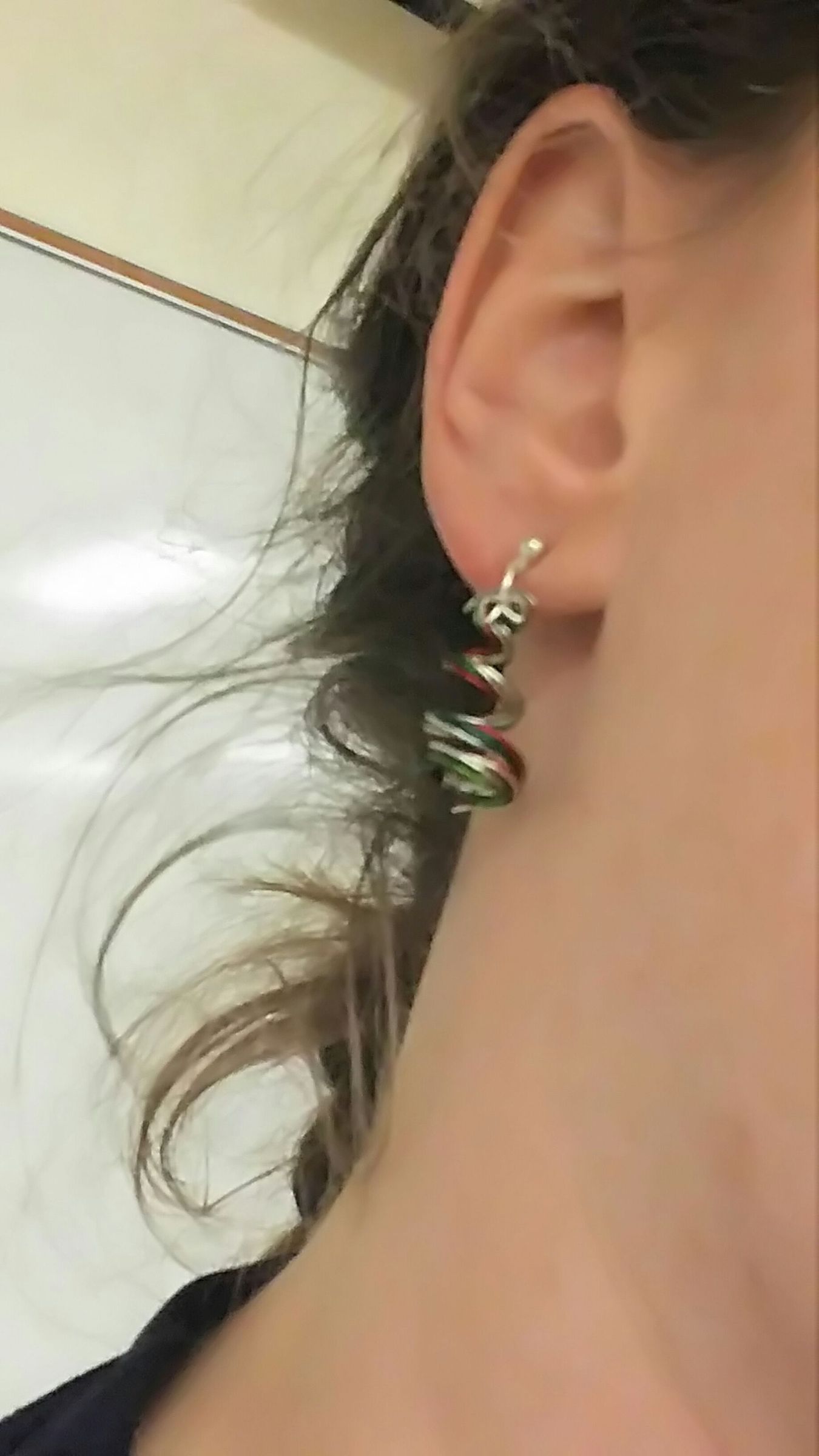 Wire Christmas Tree Earrings