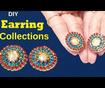 0:05 / 5:18 Earrings With Small Stones Making Video | DIY Earrings