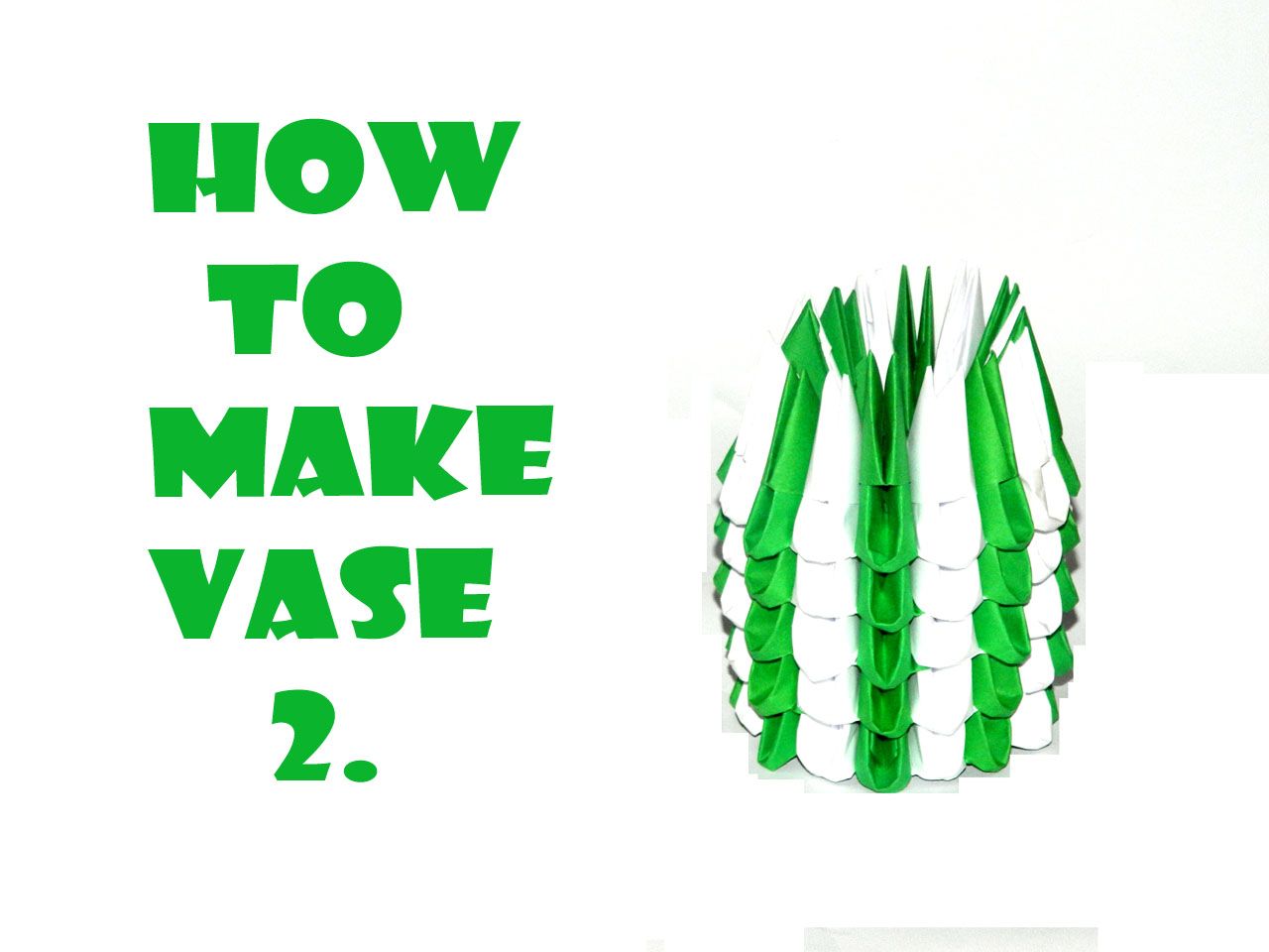 How to make 3D Origami Vase 2. (HD)