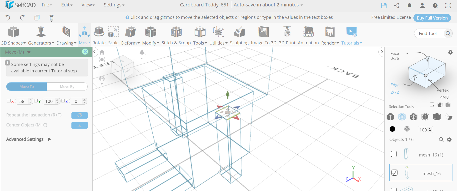 HOW TO CREATE a 3D CARDBOARD TEDDY IN 3D MODELLING SOFTWARE : 8 Steps ...