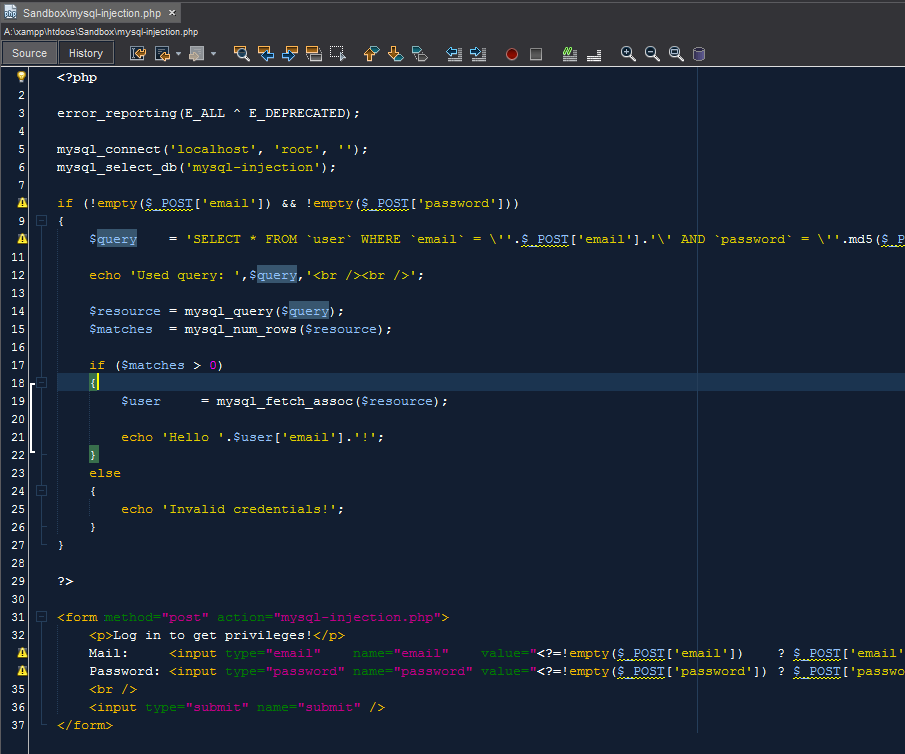 How to test your own web server against mysql vulnerabilities