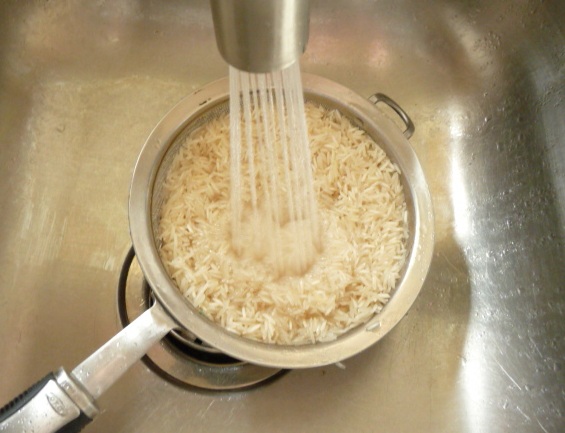 grinding rice into flour