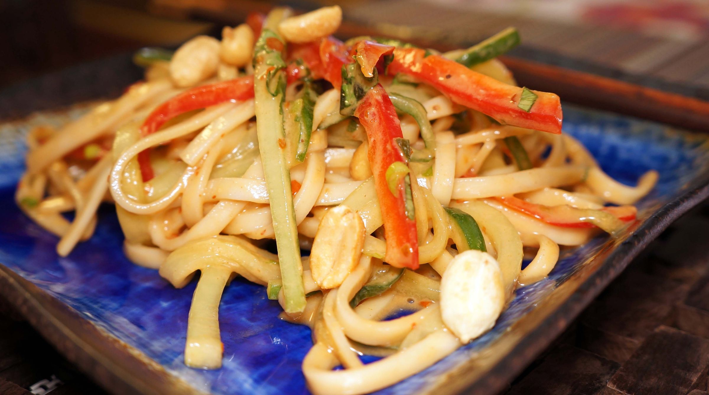 Asian Noodle Salad With Spicy Peanut Sauce
