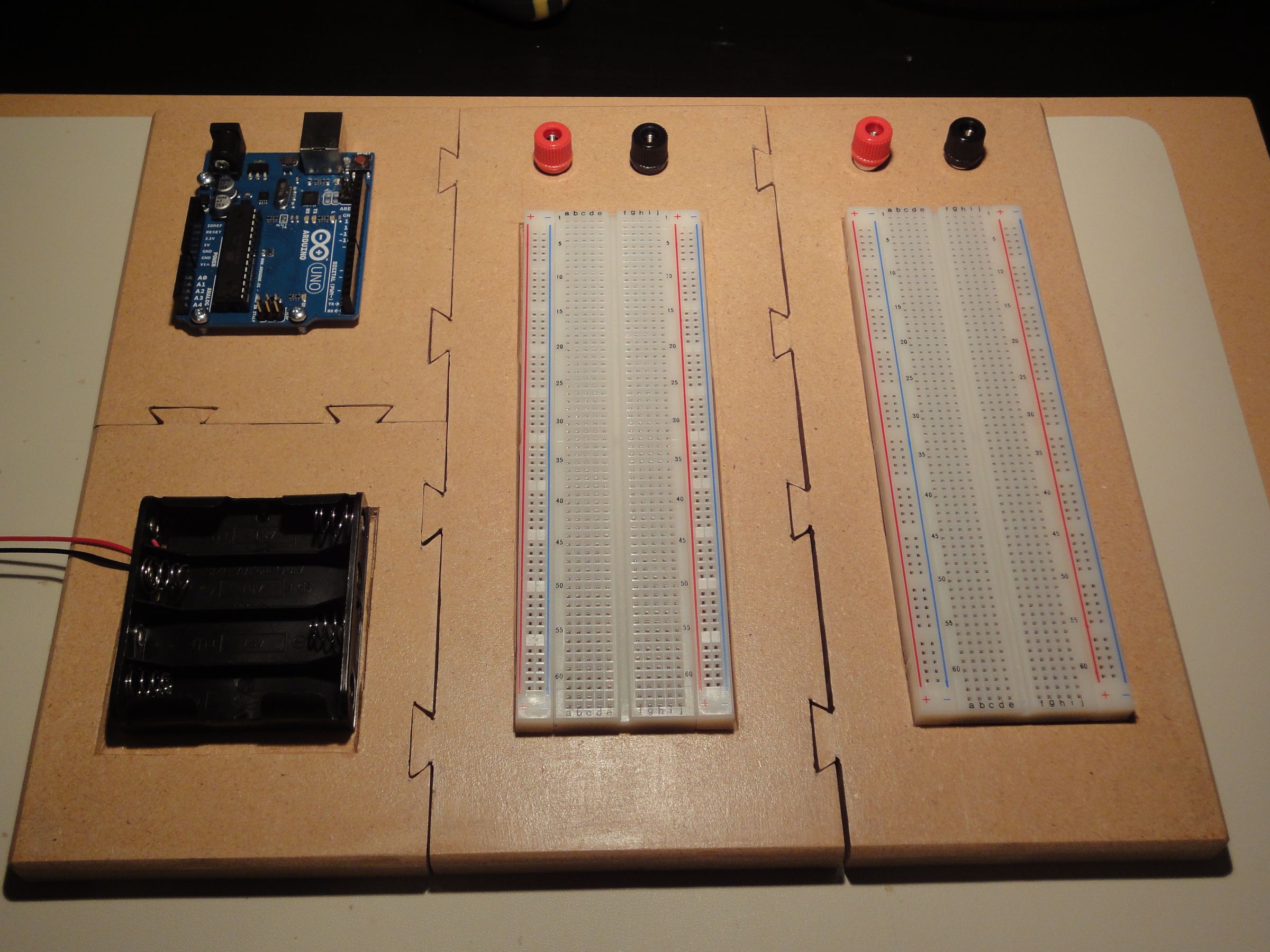 Wooden Puzzle Modular Electronics Prototyping Board