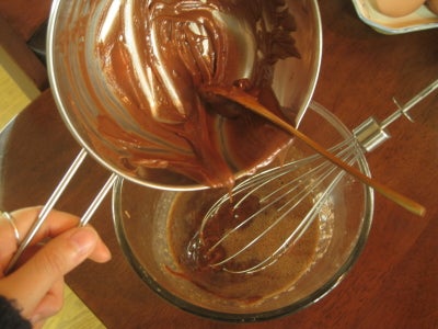 Mix Chocolate Based Part and Egg Based Part