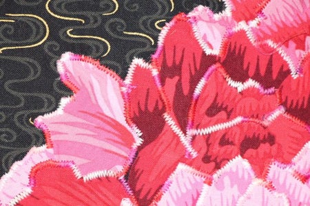 Edge Stitching the Applique Onto the Background Fabric