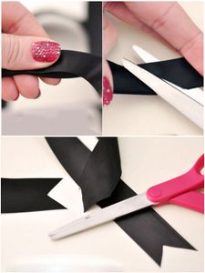 Cut Ribbon Ends Into Swallow Tail