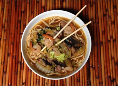 Build a Bed of Pasta, Scoop the Soup, and Serve!