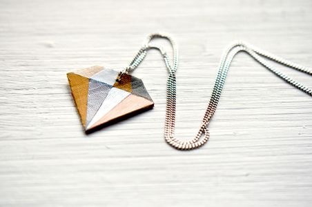 DIY Necklace- Mosaic Colored Diamond Pendant Necklace