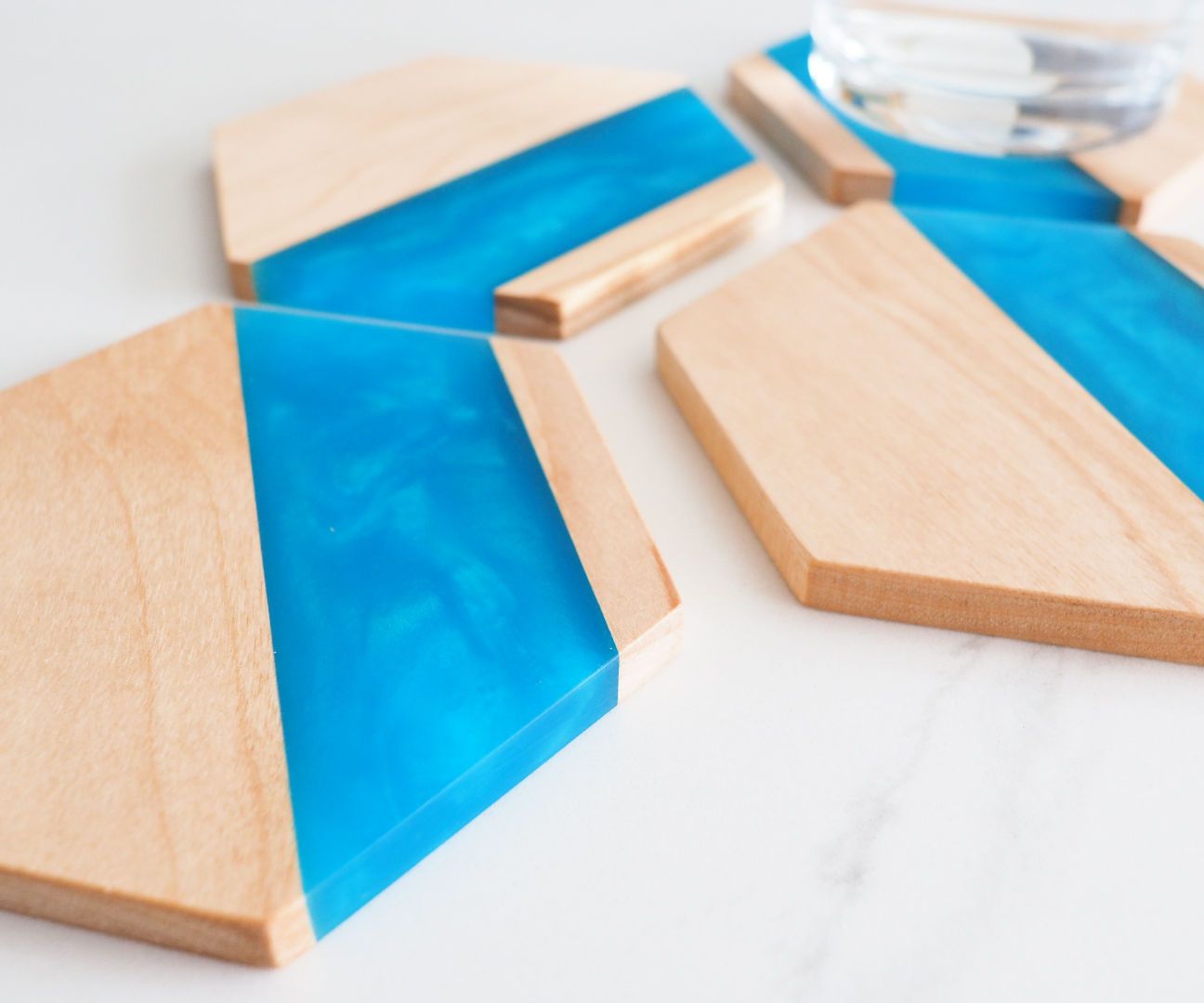 Wood & Epoxy Hexagon Coasters