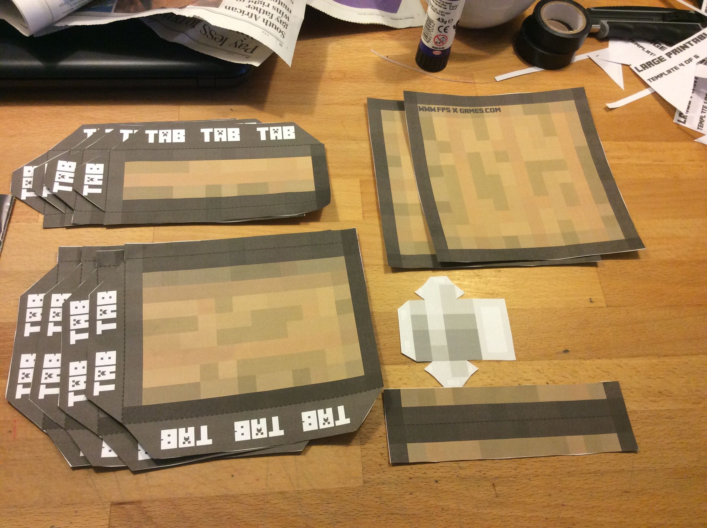 Minecraft Papercraft Chest With Opening Lid