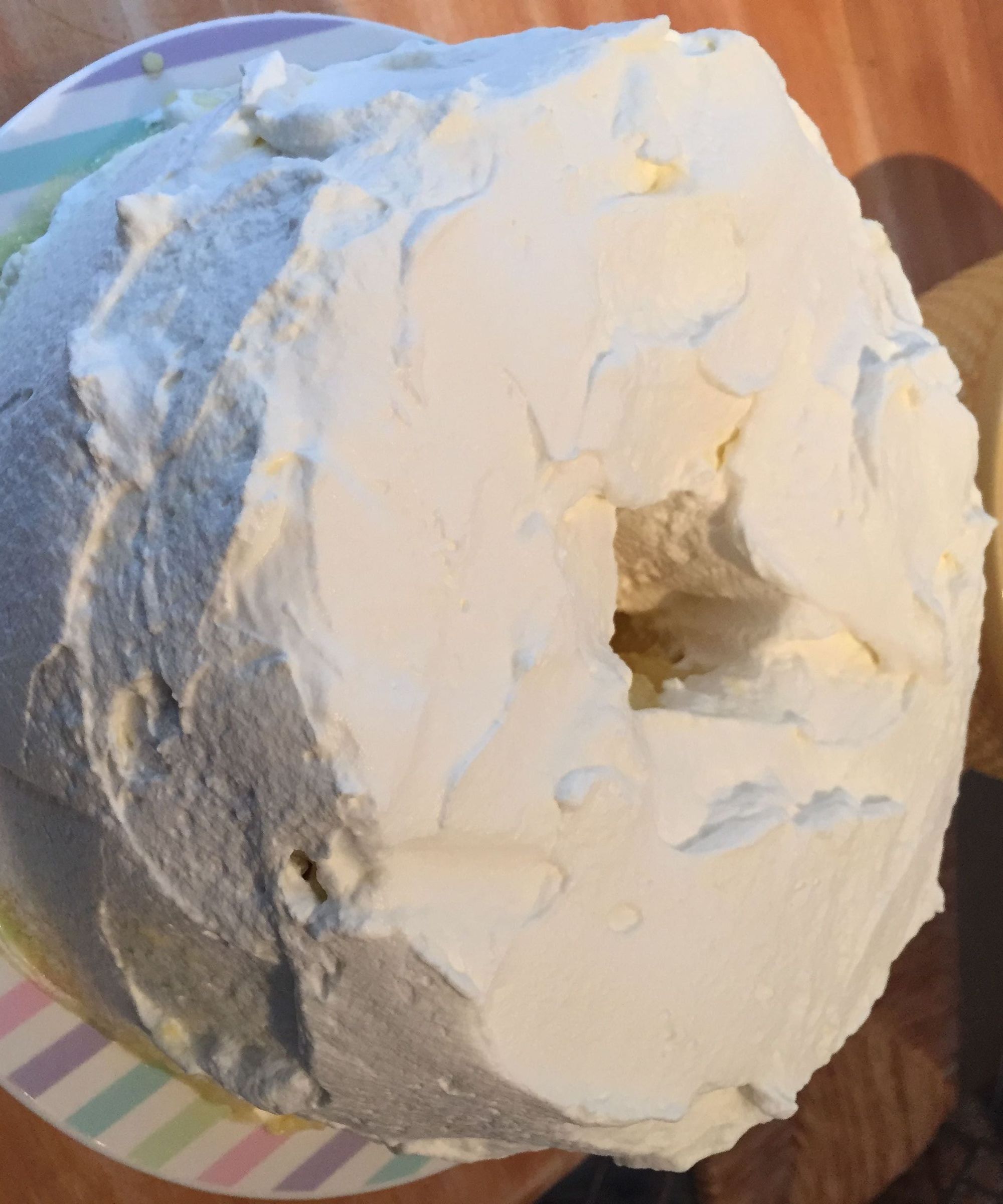 Homemade Angel Food Cake With Custard & Whipped Cream