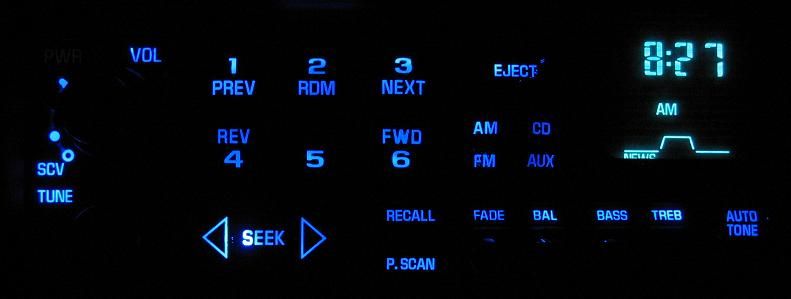 Blue LED Car Radio Mod