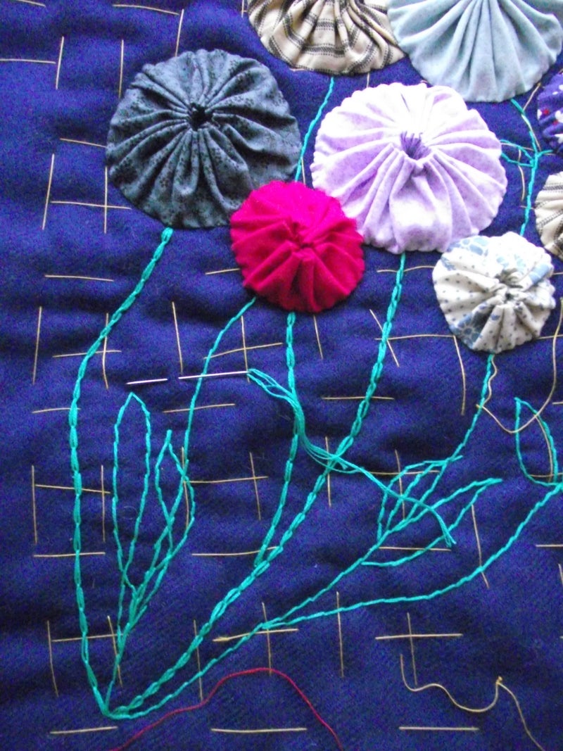 Embroider Stems and Leaves