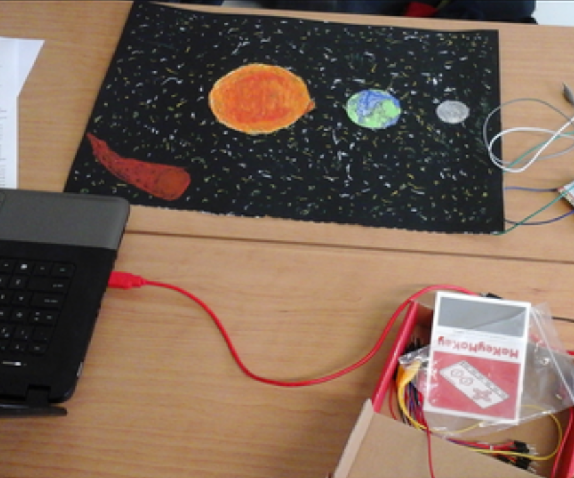 Sun, Earth and Moon: a Journey in the Solar System with Makey Makey