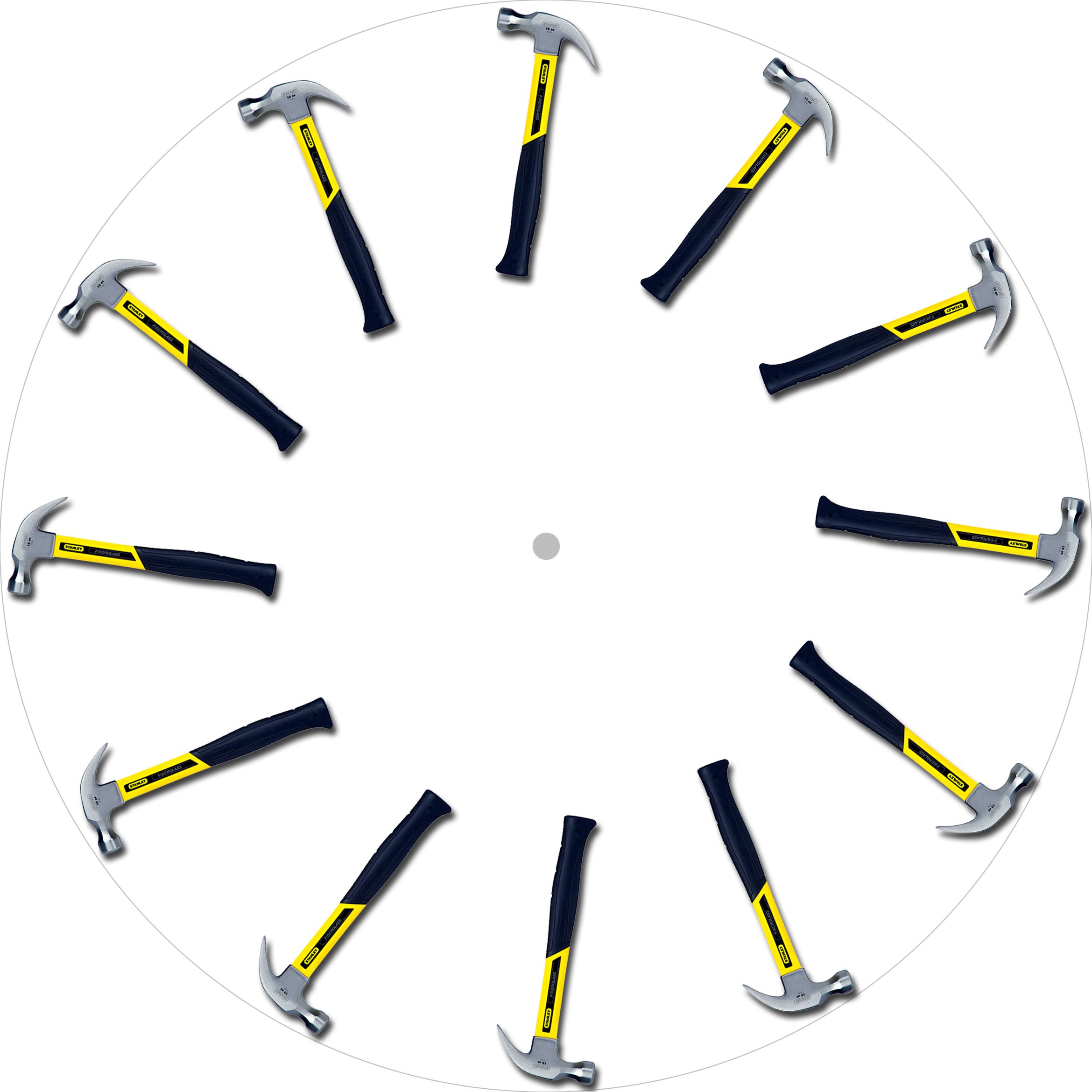 In My Home, It's Always Hammer Time! Clockface With Hammers Instead of