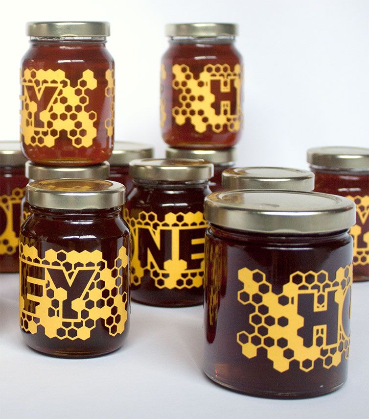 Laser-cut Honey Labels