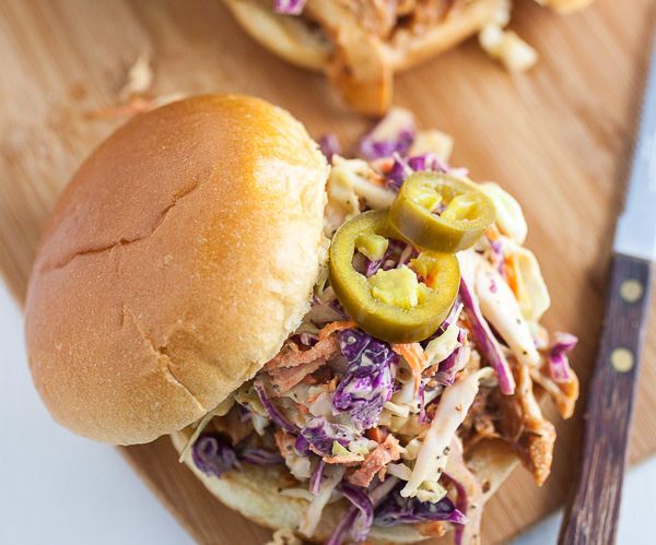 Slow Cooker BBQ Chicken Sandwiches