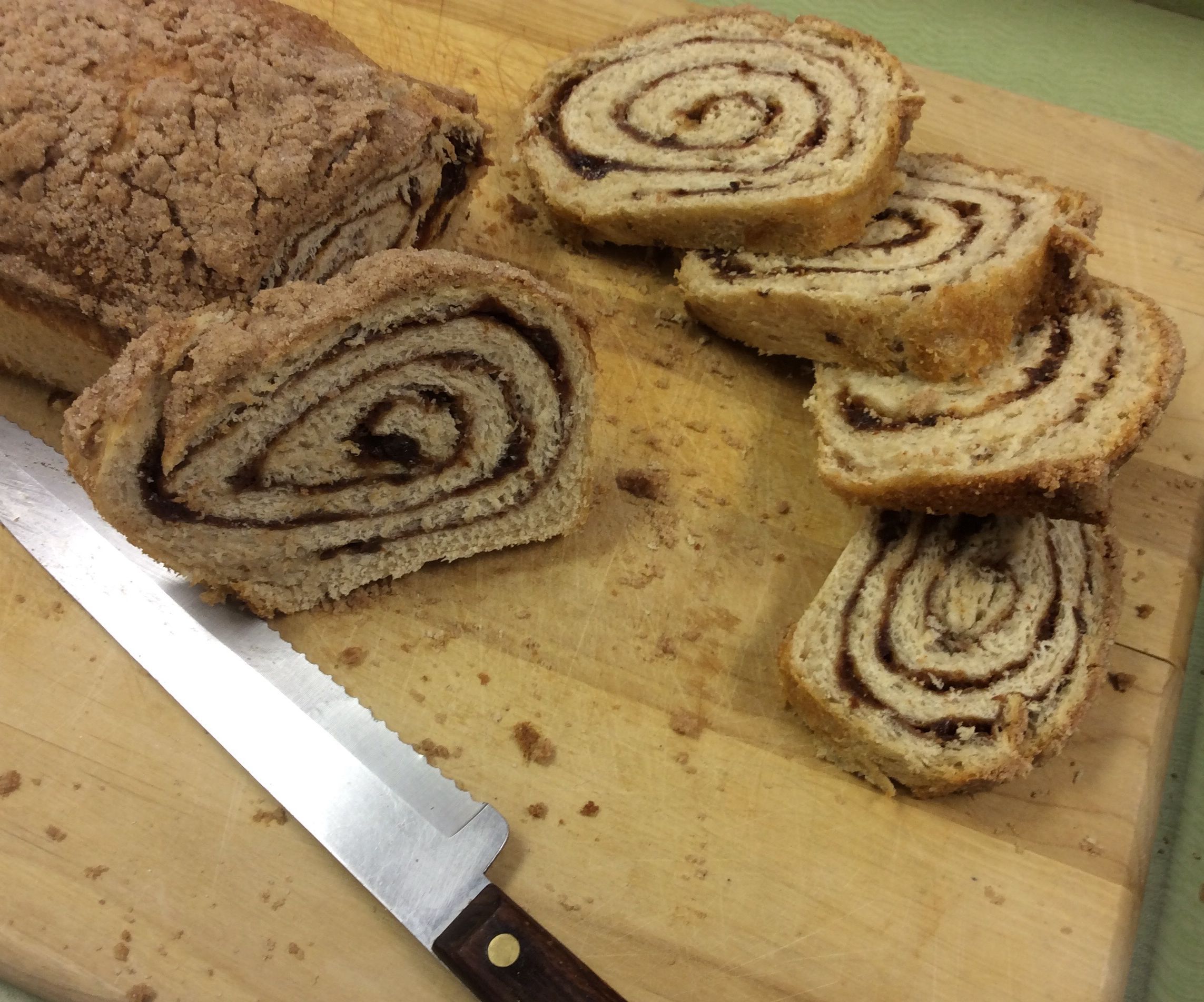 Grandpa Arthur's Cinmamon Swirl Streusel Bread With Raisins