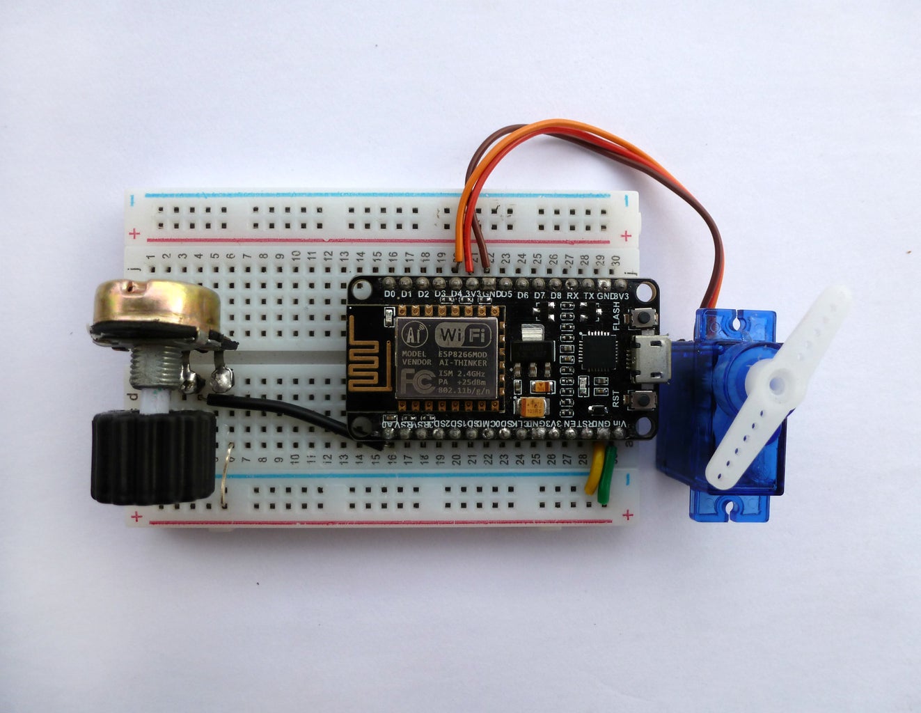 Control Servo Motor Using Potentiometer : 6 Steps (with Pictures ...