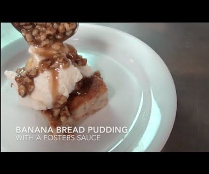 Banana Bread Pudding With a Foster Sauce