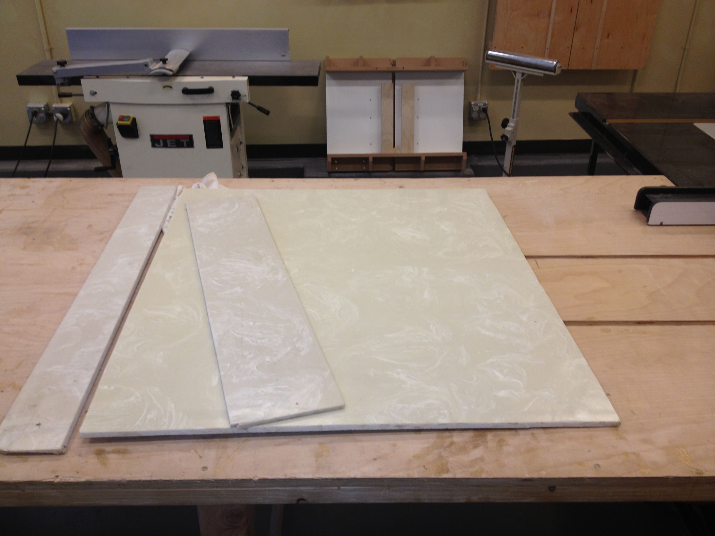 Simple Closet Shelf Organizer From Leftover Faux Marble & Plywood