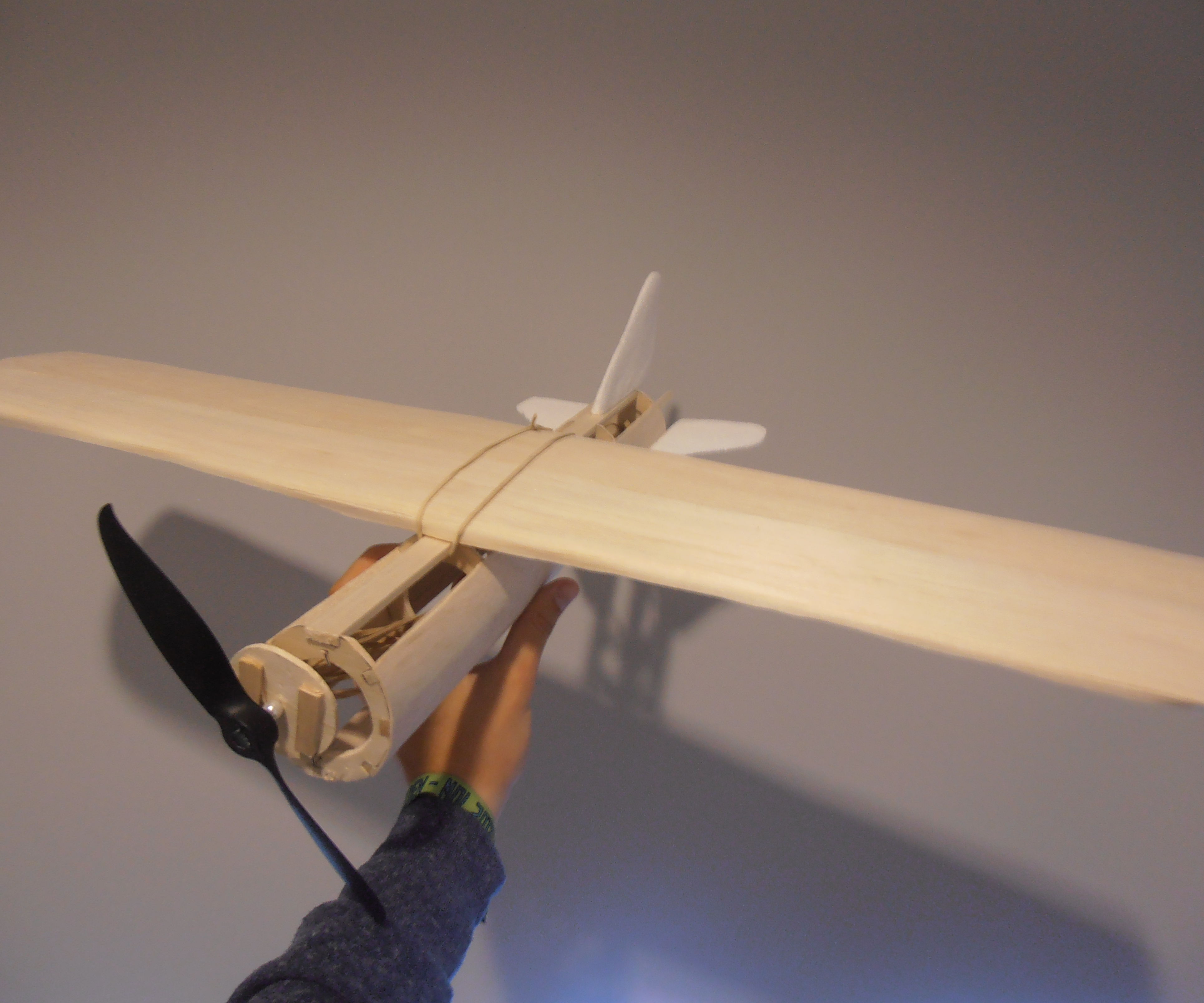 Rubberband balsa airplane
