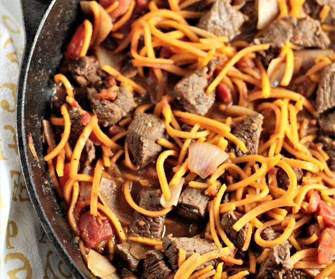Skillet Beef Tagine With Spiralized Butternut Squash