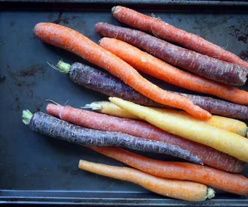 Roasted rainbow carrots