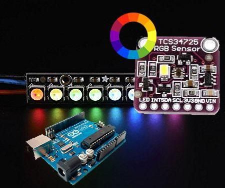 Arduino Color Recognition Using TCS34725 Color Sensor and Neopixels