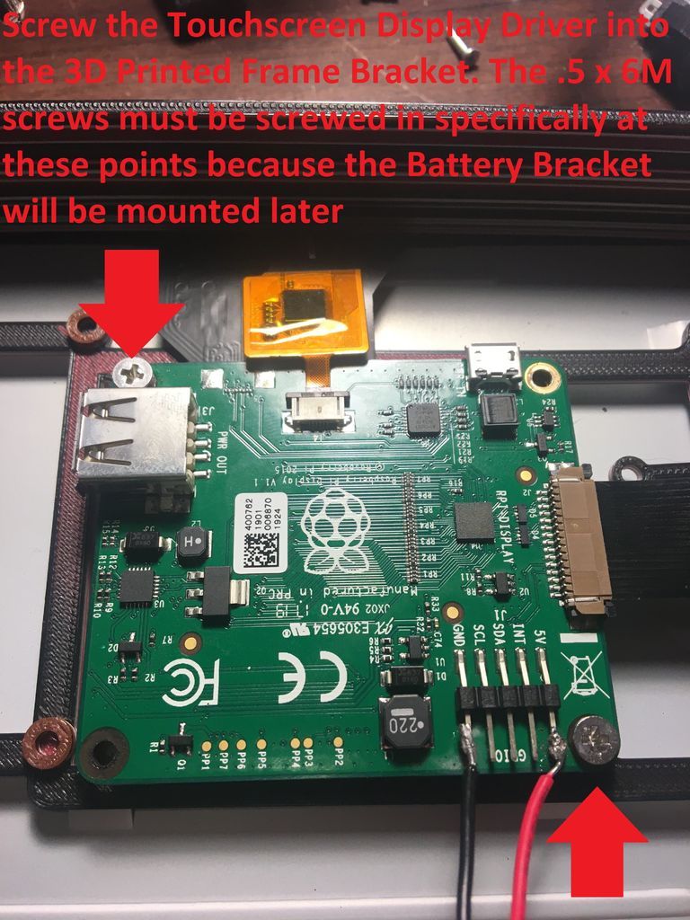 Connect 200mm Ribbon Cable and Mount Touchscreen Display Driver to Frame