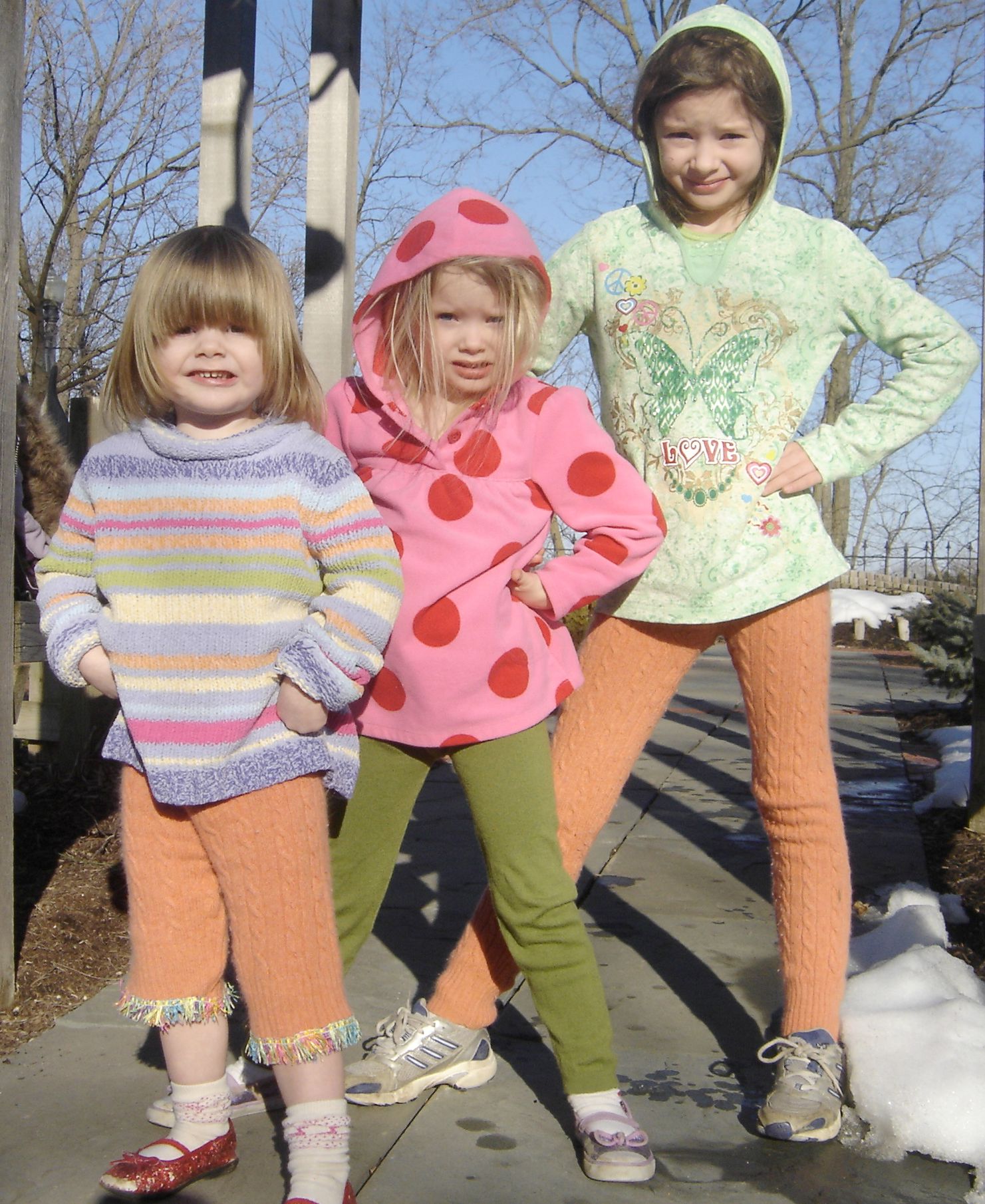 Luxury Leggings for Little Ones!  a Two-seam Sweater Repurposing Project