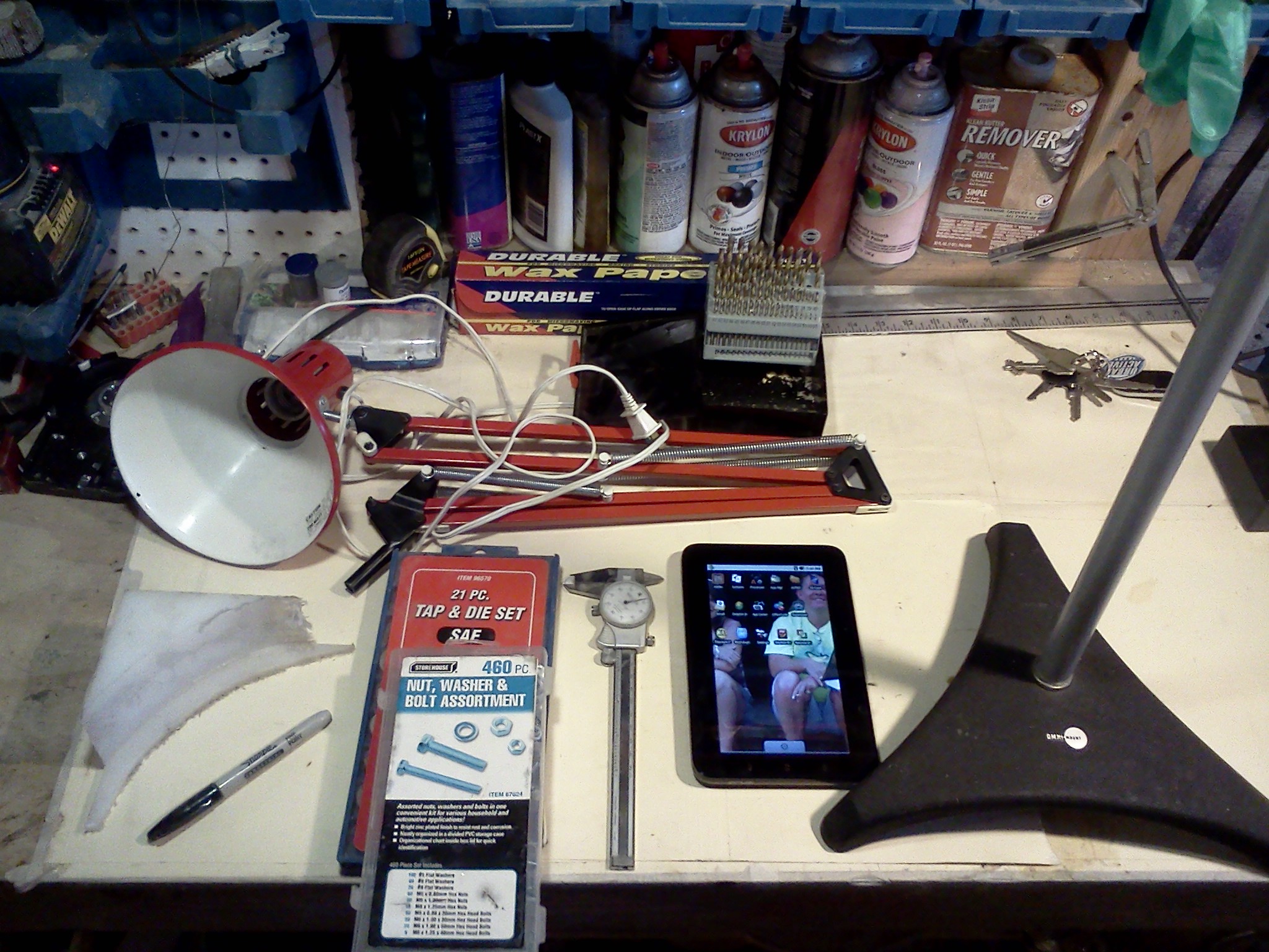 Zero Gravity Tablet or Ereader Floor Stand From Balanced Arm Lamp