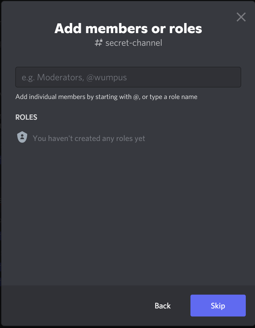 Set Up Private Channel