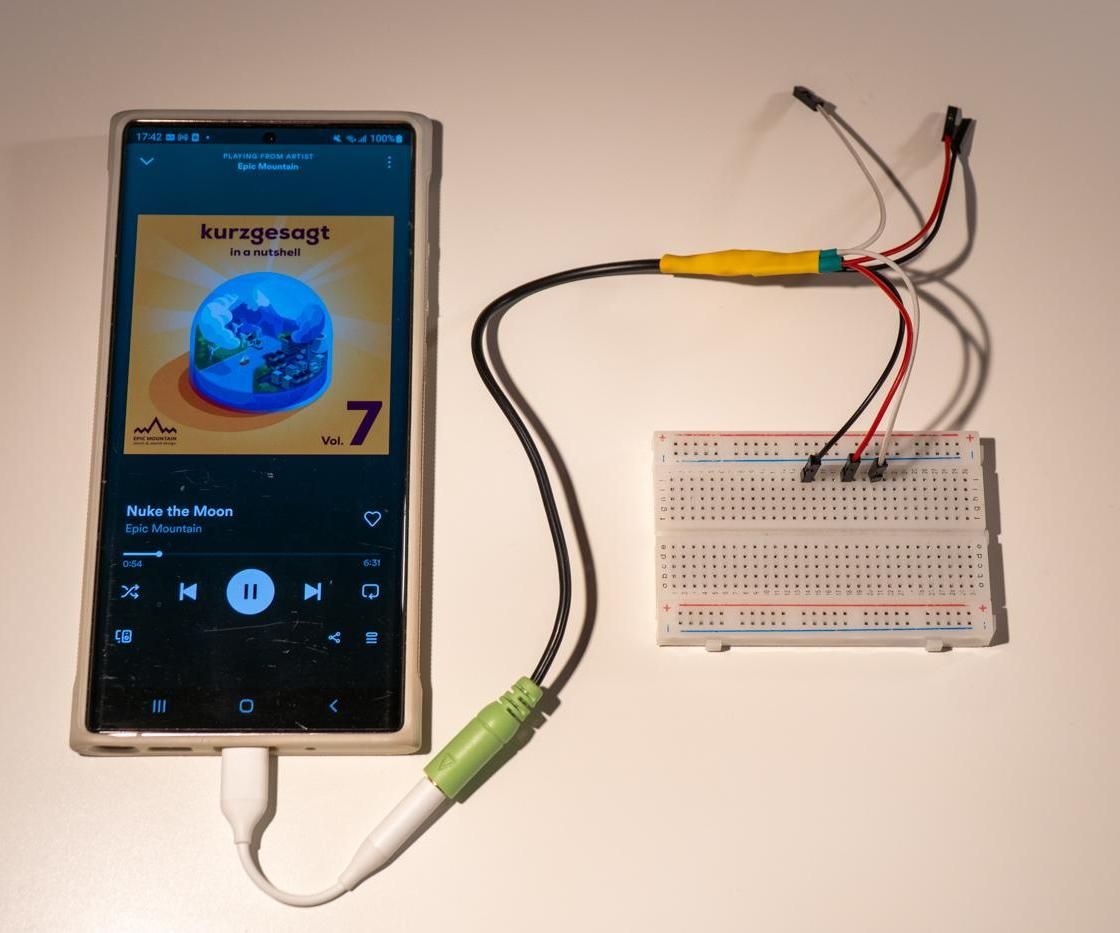 3.5mm Audio Cable to Breadboard Adapter